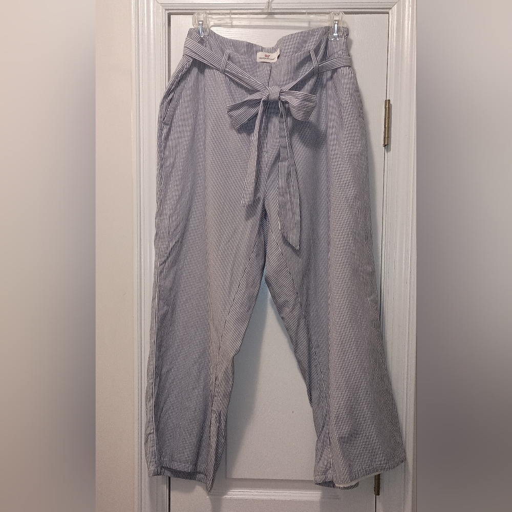Vineyard Vines Blue White Striped cropped Pants 12